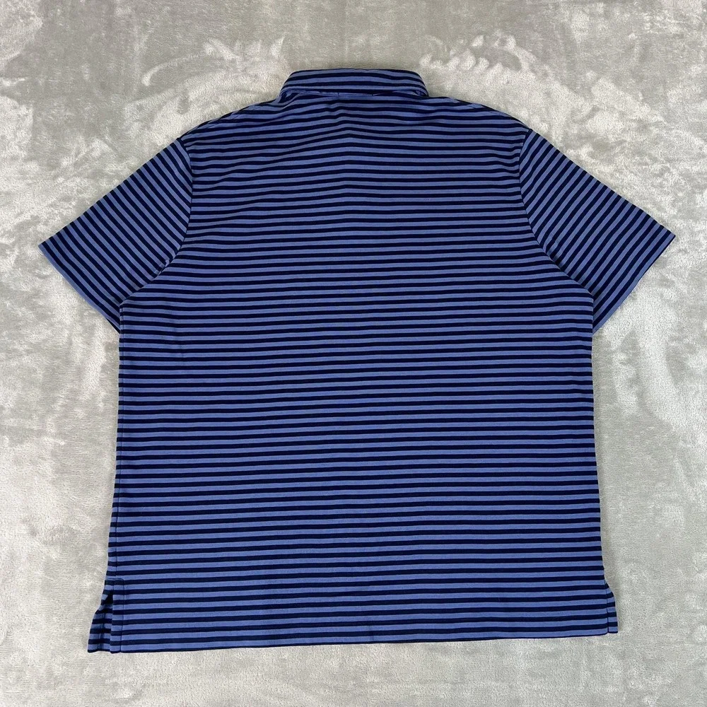 Polo Ralph Lauren Polo Shirt Mens 2XL Blue Striped Cotton Pony Logo Casual - Picture 5 of 5